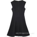 Wear Knee Length Black Office Lady Dress